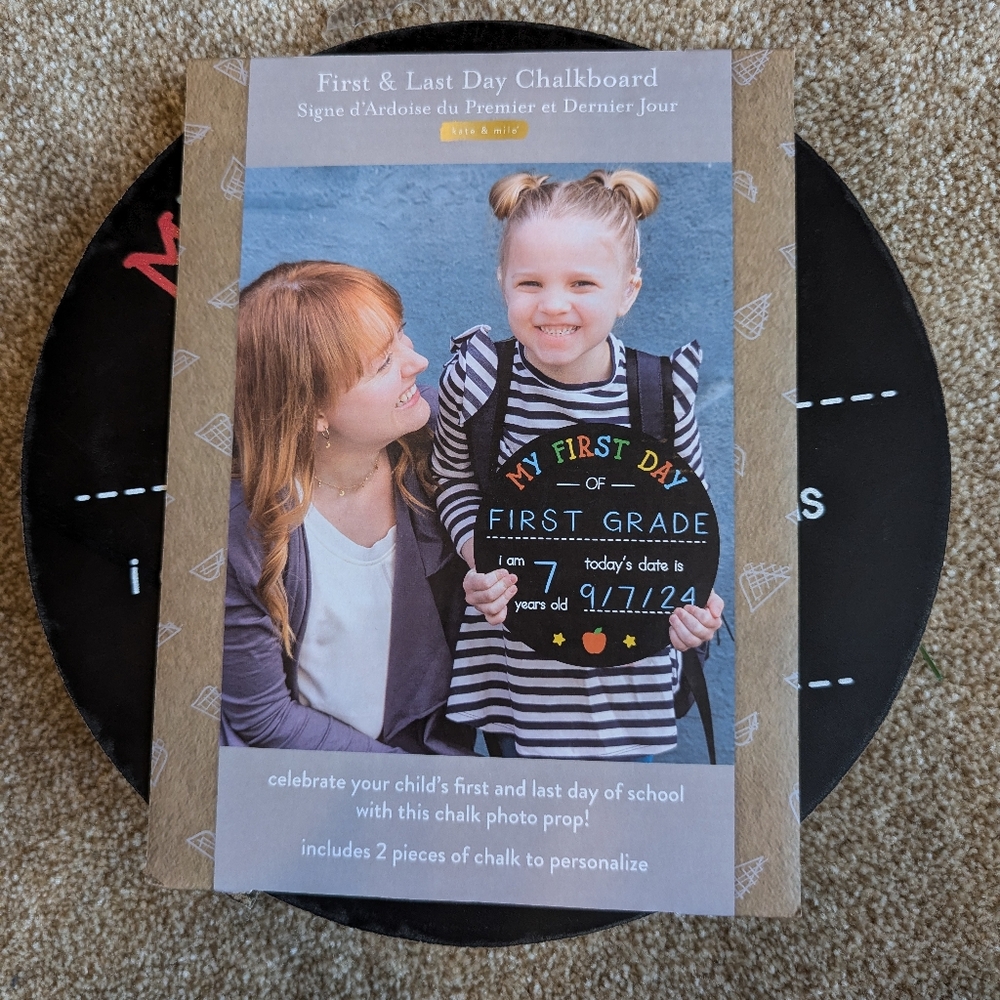 NWT First and Last Day Chalkboard Kids Photo Prop w/ Chalk